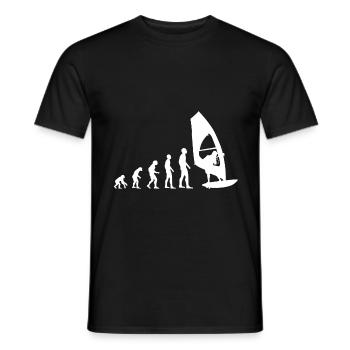 Windsurfing Windsurfen Evolution Windsurfer Surfen - Männer T-Shirt - Schwarz - Vorne - AI Model Male 178 light (178cm)