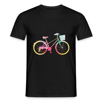 Dames vélos couleurs d’eau vélo dames - T-shirt homme - noir - Devant - AI Model Male 178 light (178cm)