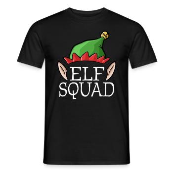 Elf Squad - Team Groupe Xmas Christmas Costume - Men's T-Shirt - black - Front - AI Model Male 178 light (178cm)