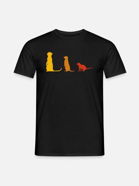 3 süße Nagetiere Erdmännchen Wiesel Frettchen - Männer T-Shirt - Schwarz