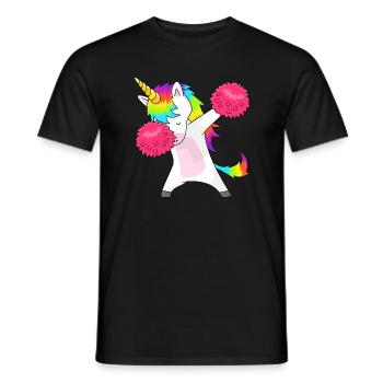 Dabbing unicorn cheerleader - Men's T-Shirt - black - Front - AI Model Male 178 light (178cm)