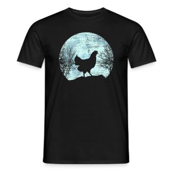 Poulet devant le cadeau de fermier fermier fermier poulets lune - T-shirt homme - noir - Devant - AI Model Male 178 light (178cm)