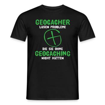 Geocaching Geocacher Schatzsuche - Männer T-Shirt - Schwarz - Vorne - AI Model Male 178 light (178cm)