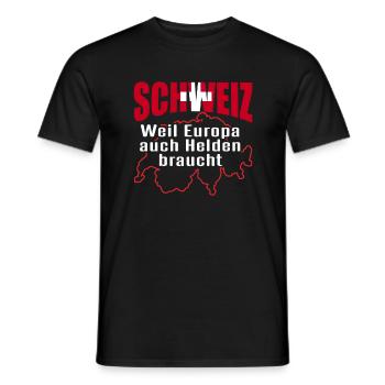 Schweizer Schweizerdeutsch Schweiz - Männer T-Shirt - Schwarz - Vorne - AI Model Male 178 light (178cm)
