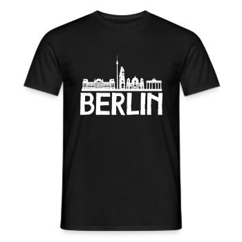 Skyline Berlin - Männer T-Shirt - Schwarz - Vorne - AI Model Male 178 light (178cm)