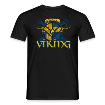 Schwedischer Wikinger - Männer T-Shirt - Schwarz - Vorne - AI Model Male 178 light (178cm)