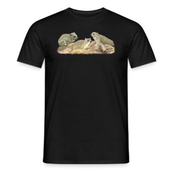3 Klippschliefer - Wüstenschliefer - Klippdachs - T-shirt homme - noir - Devant - AI Model Male 178 light (178cm)