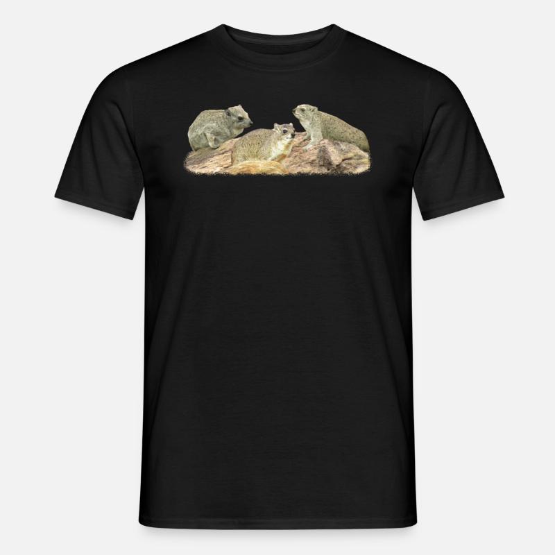 3 Klippschliefer - Wüstenschliefer - Klippdachs - Männer T-Shirt - Schwarz