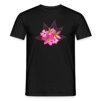 Tropical Flowers - Blossoms - Flower - Flora - Men's T-Shirt - black - Front - AI Model Male 178 light (178cm)