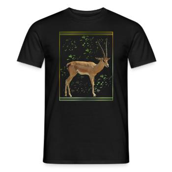 Grant Gazellen - Antilope - Wildtiere Afrika - Männer T-Shirt - Schwarz - Vorne - AI Model Male 178 light (178cm)