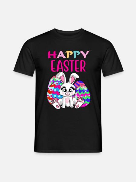 Vrolijk Pasen, Paashaas, Paaseieren, gezegden - Heren T-shirt - zwart