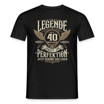 40 Geburtstag Lebende Legende seit 40 Jahren - Männer T-Shirt - Schwarz - Vorne - AI Model Male 178 light (178cm)
