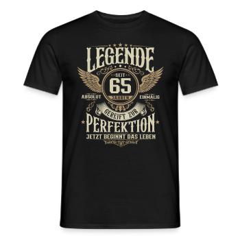 65 Geburtstag - Lebende Legende seit 65 Jahren - Männer T-Shirt - Schwarz - Vorne - AI Model Male 178 light (178cm)