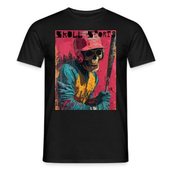 The American Baseball Skull - Skull, Totenkopf - Männer T-Shirt - Schwarz - Vorne - AI Model Male 178 light (178cm)