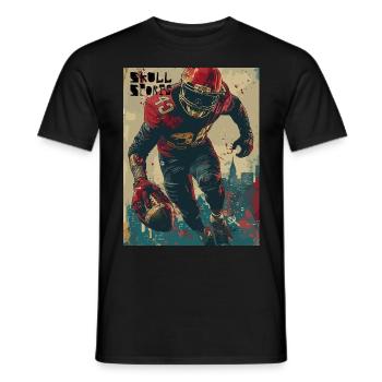The American Football Skull - Skull, Totenkopf - Männer T-Shirt - Schwarz - Vorne - AI Model Male 178 light (178cm)