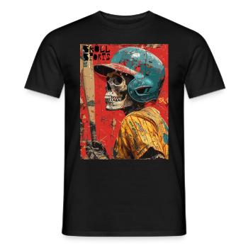 The American Baseball Skull - Skull, Totenkopf - Männer T-Shirt - Schwarz - Vorne - AI Model Male 178 light (178cm)