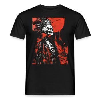 The Punk Skull in Mad World, New York City - Männer T-Shirt - Schwarz - Vorne - AI Model Male 178 light (178cm)