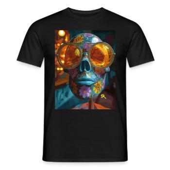 The Skull with Sunglasses - Skull, Totenkopf - Männer T-Shirt - Schwarz - Vorne - AI Model Male 178 light (178cm)