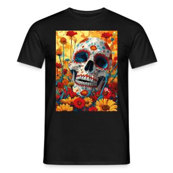The Skull with Sunglasses - Skull, Totenkopf - Männer T-Shirt - Schwarz - Vorne - AI Model Male 178 light (178cm)