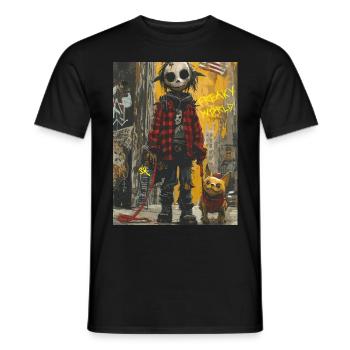 Freaky World - Skull, Totenkopf - Männer T-Shirt - Schwarz - Vorne - AI Model Male 178 light (178cm)