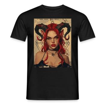 The Female Devil - Männer T-Shirt - Schwarz - Vorne - AI Model Male 178 light (178cm)