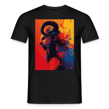 The Devil - Teufel colorful - Männer T-Shirt - Schwarz - Vorne - AI Model Male 178 light (178cm)