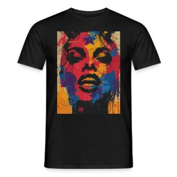 The Female Devil - Pentagramm - Männer T-Shirt - Schwarz - Vorne - AI Model Male 178 light (178cm)