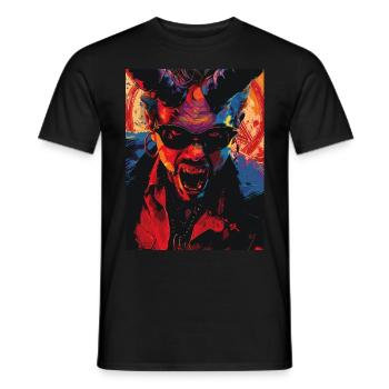 The Devil mit Pentagramm - Männer T-Shirt - Schwarz - Vorne - AI Model Male 178 light (178cm)