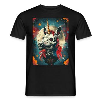 Einhorn - Skull, Skelett, Pentagramm - Männer T-Shirt - Schwarz - Vorne - AI Model Male 178 light (178cm)