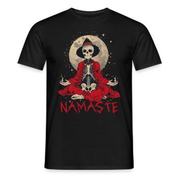 Skull - Namaste - Männer T-Shirt - Schwarz - Vorne - AI Model Male 178 light (178cm)