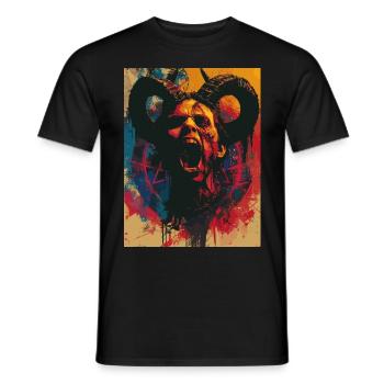 The Devil - Skull, Totenkopf, Teufel - Männer T-Shirt - Schwarz - Vorne - AI Model Male 178 light (178cm)