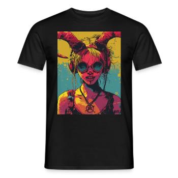 The Devil - Skull, Totenkopf, Teufel - Männer T-Shirt - Schwarz - Vorne - AI Model Male 178 light (178cm)