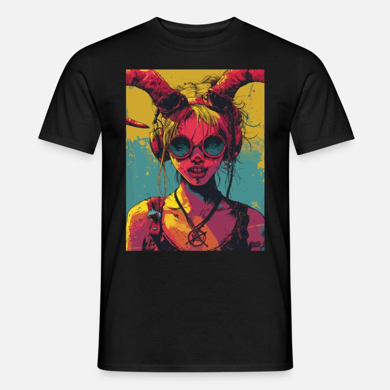 The Devil - Skull, Totenkopf, Teufel - Männer T-Shirt - Schwarz