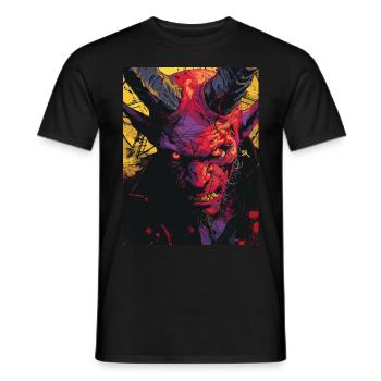 The Devil - Skull, Totenkopf, Teufel - Männer T-Shirt - Schwarz - Vorne - AI Model Male 178 light (178cm)
