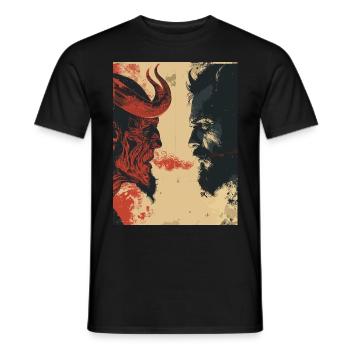The Devil - Skull, Totenkopf, Teufel - Männer T-Shirt - Schwarz - Vorne - AI Model Male 178 light (178cm)