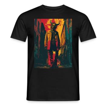 The Devil - Skull, Totenkopf, Teufel - Männer T-Shirt - Schwarz - Vorne - AI Model Male 178 light (178cm)