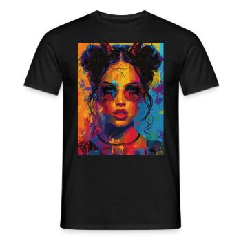 The Devil - Skull, Totenkopf, Teufel - Männer T-Shirt - Schwarz - Vorne - AI Model Male 178 light (178cm)