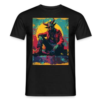 The Devil - Skull, Totenkopf, Teufel - Männer T-Shirt - Schwarz - Vorne - AI Model Male 178 light (178cm)