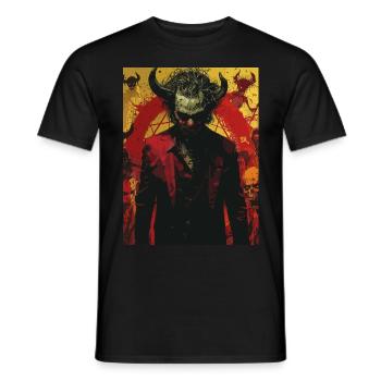 The Devil - Skull, Totenkopf, Teufel - Männer T-Shirt - Schwarz - Vorne - AI Model Male 178 light (178cm)