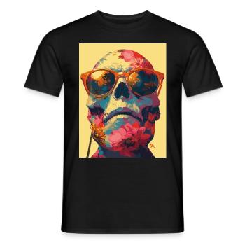 Hippie Skull - Totenkopf - Männer T-Shirt - Schwarz - Vorne - AI Model Male 178 light (178cm)