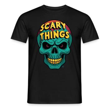 Scary Things - Skull, Totenkopf, Skelett - Männer T-Shirt - Schwarz - Vorne - AI Model Male 178 light (178cm)