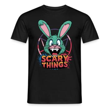 Bunny - Comicstyle, Pentagramm, Hase, Zombie - Männer T-Shirt - Schwarz - Vorne - AI Model Male 178 light (178cm)