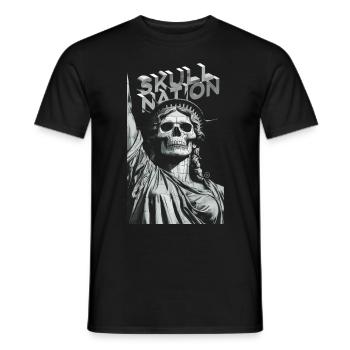 Skull Nation - Skull, Totenkopf, New York - Männer T-Shirt - Schwarz - Vorne - AI Model Male 178 light (178cm)