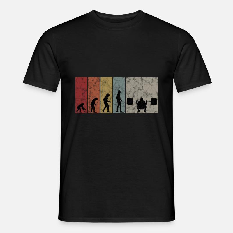Bodybuilding Bodybuilder GYM Evolution Retro - Männer T-Shirt - Schwarz