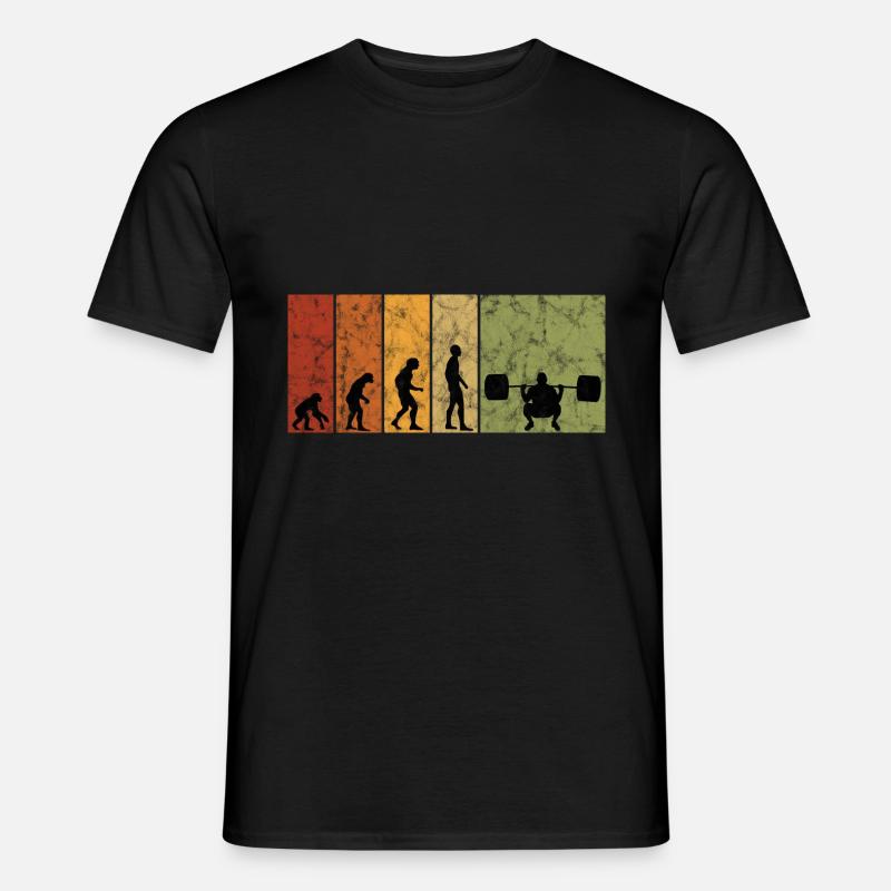 Bodybuilding Bodybuilder GYM Evolution Retro - Männer T-Shirt - Schwarz