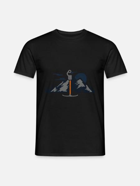 Ski Lift Design mit Bergen - Männer T-Shirt - Schwarz