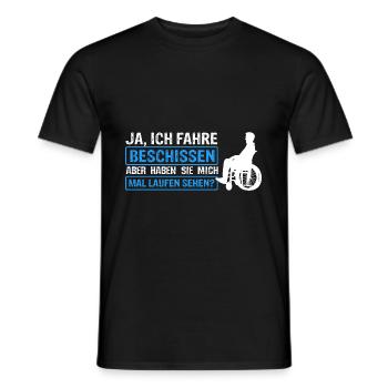 Rollstuhlfahrer Rollstuhl Spruch Geschenkidee Roll - Männer T-Shirt - Schwarz - Vorne - AI Model Male 178 light (178cm)