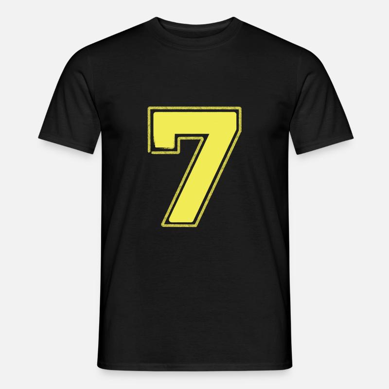 7 Sieben - Männer T-Shirt - Schwarz