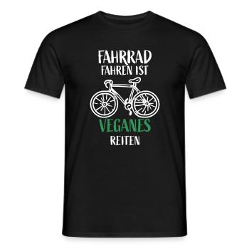 Fahrrad fahren ist Veganes reiten. - Männer T-Shirt - Schwarz - Vorne - AI Model Male 178 light (178cm)