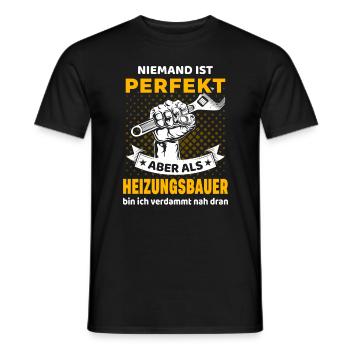Heizungsbauer und Installateur Spruch - Männer T-Shirt - Schwarz - Vorne - AI Model Male 178 light (178cm)